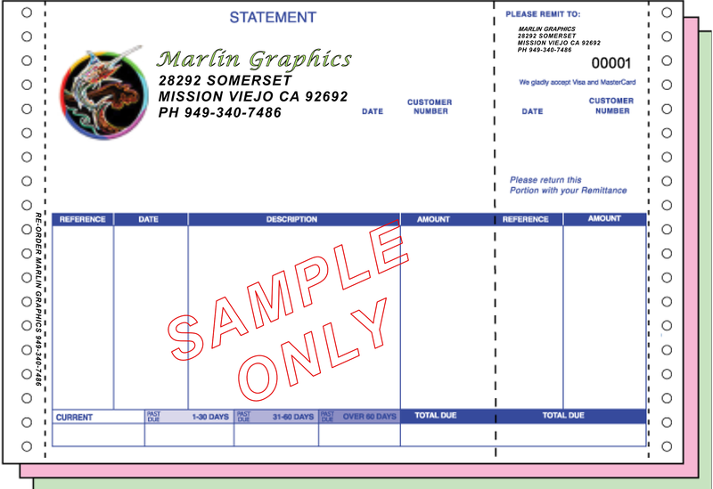 Continuous multi-part statement form