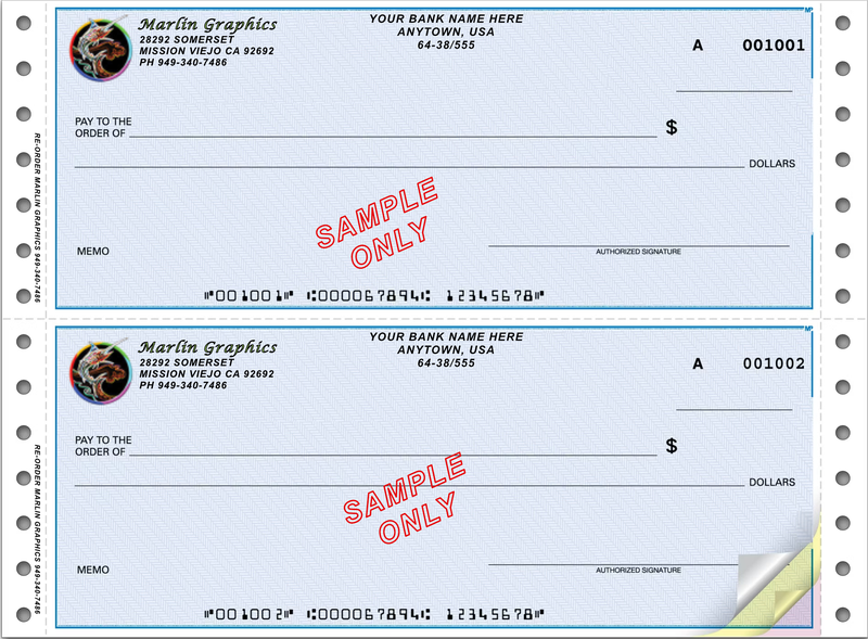 Continuous three-up business checks