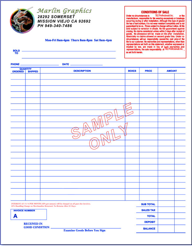 Blue cut-sheet single sample